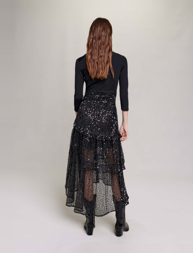 Sequin and mesh maxi dress 4