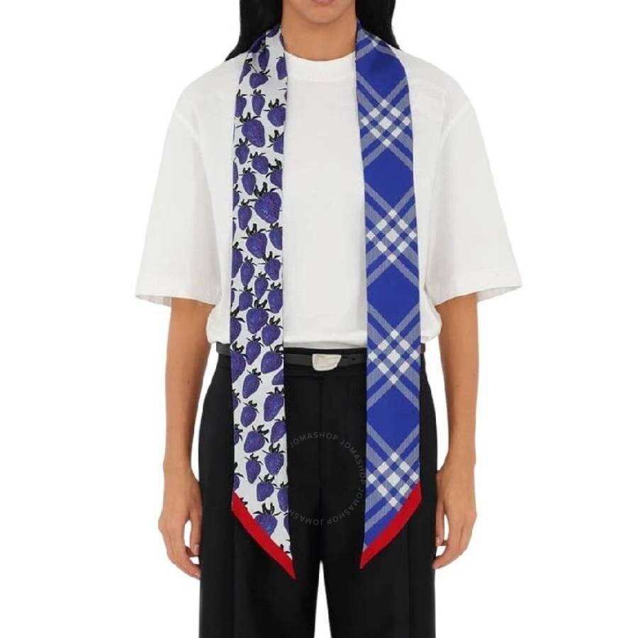 Burberry Strawberry Check Reversible Silk Scarf - 1