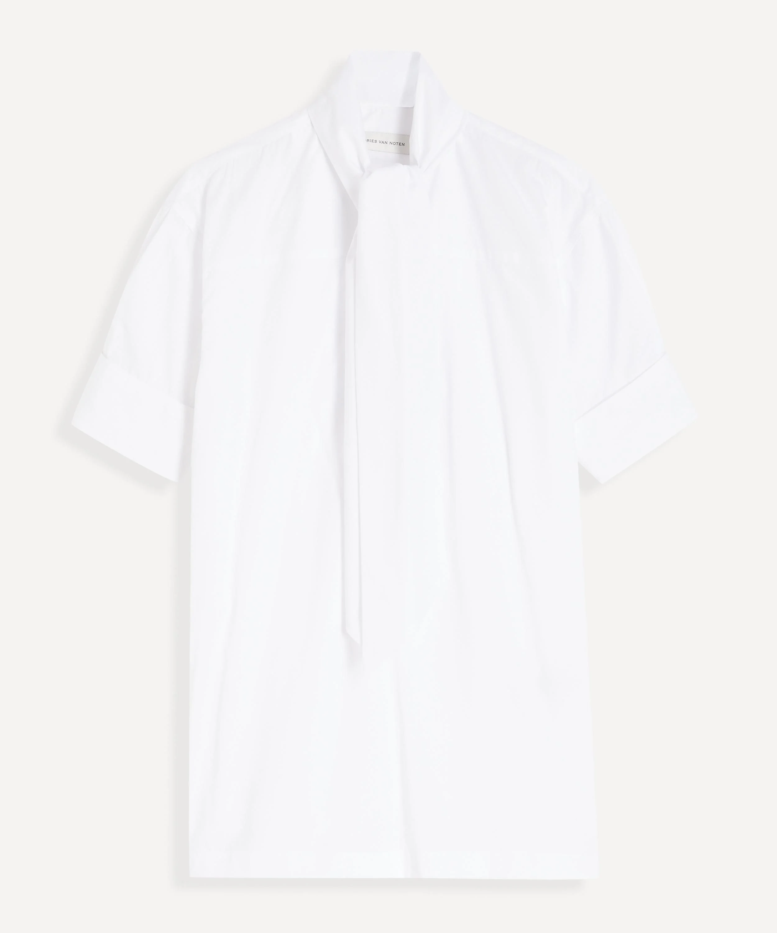 White Scarf-Neck Shirt - 1