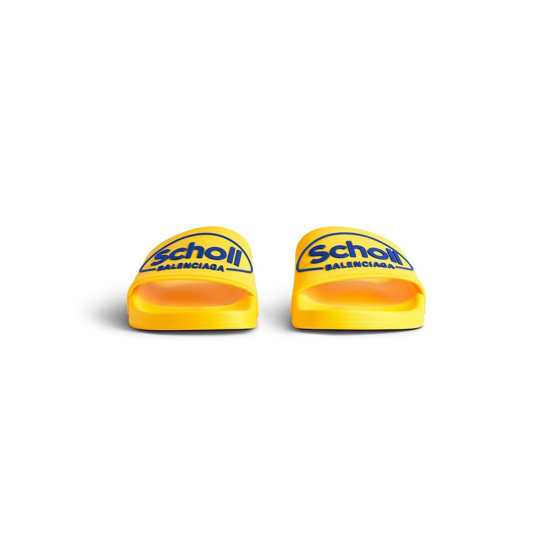 Men's Balenciaga I Scholl Pool Slide Sandal in Yellow/blue - 3