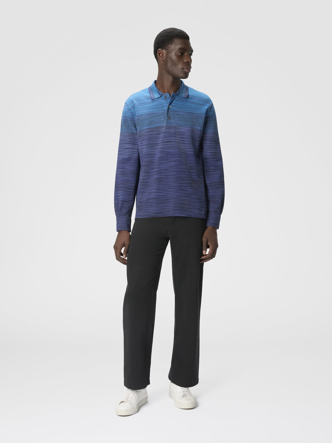 Long Sleeve Polo with Flame Knit - 2