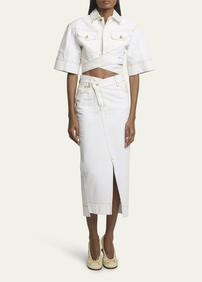 JACQUEMUS Crossover Cropped Denim Jacket outlook