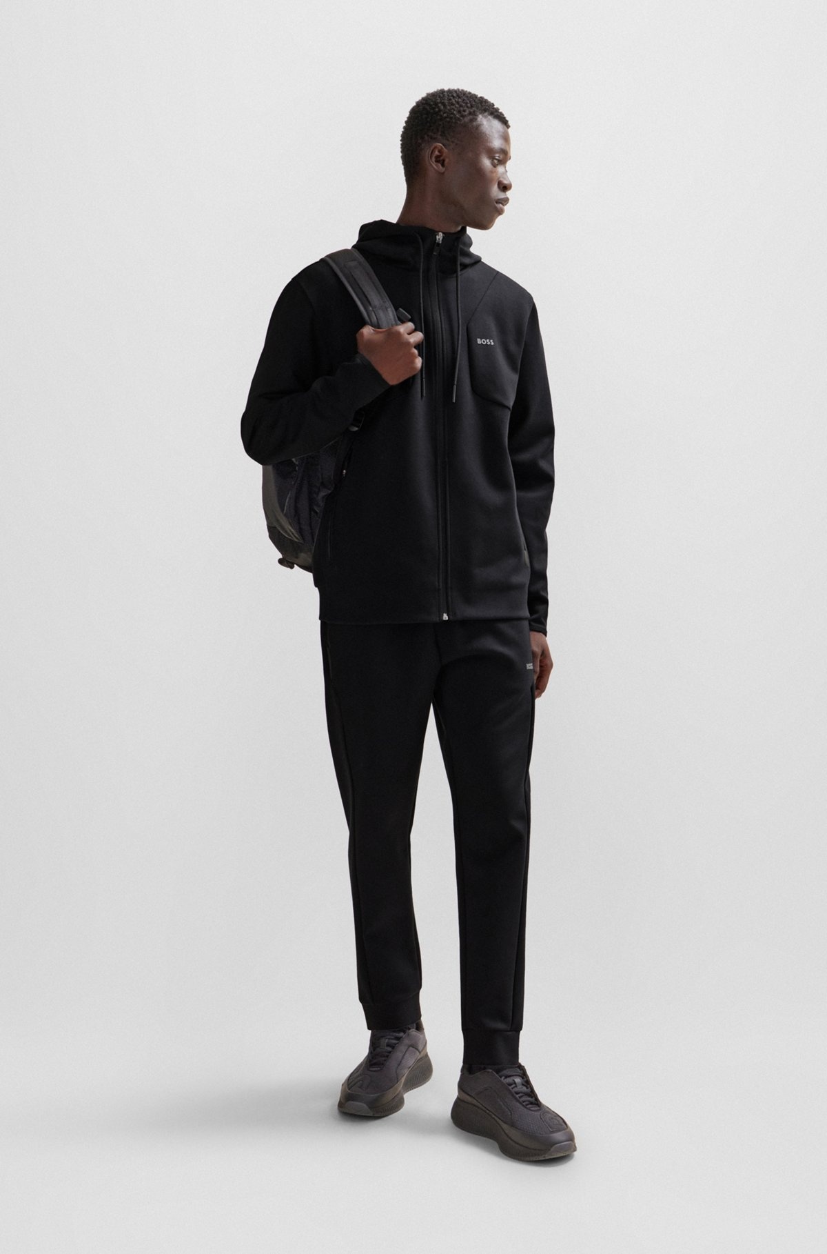 COTTON-BLEND ZIP-UP HOODIE WITH HD LOGO PRINT - 4