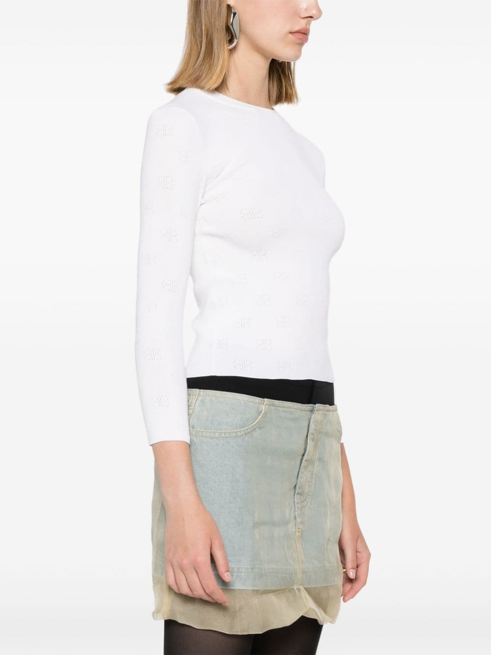BB-pattern open-knit jumper - 3