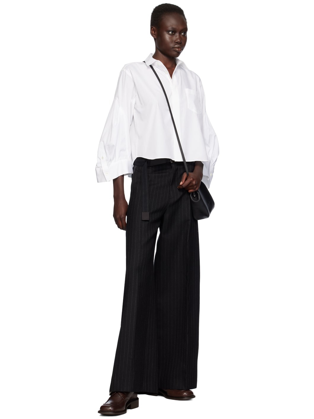 Black Chalk Stripe Trousers - 4