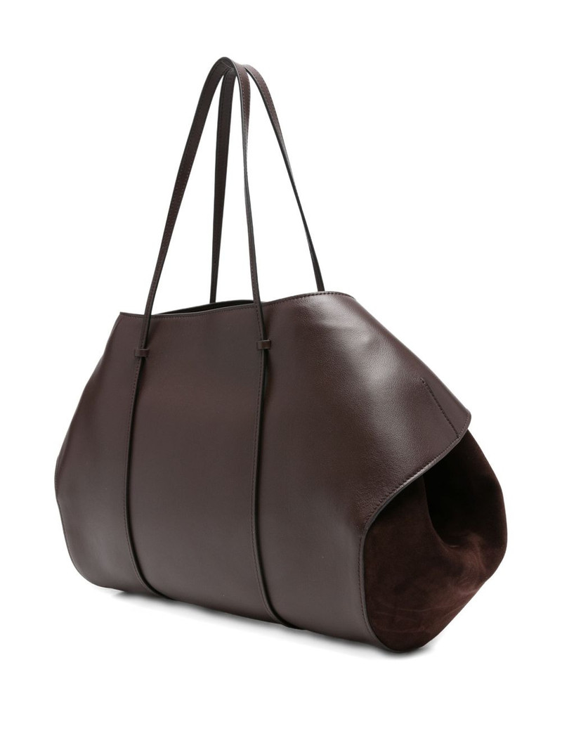 leather-trimmed suede shoulder bag 3