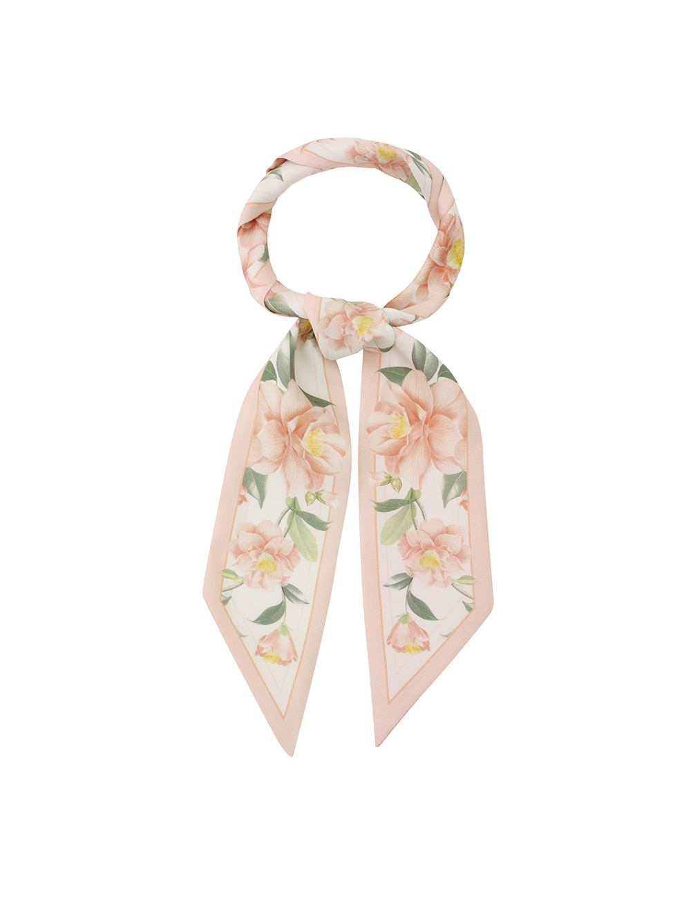 PRINTED SILK RIBBON SCARF - 1