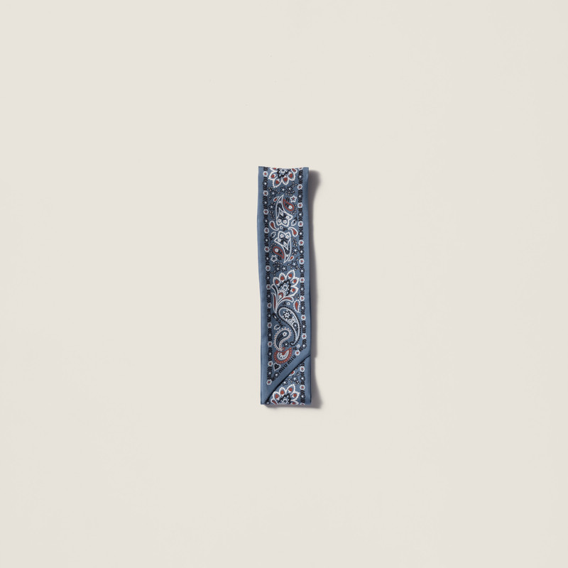 Printed silk skinny scarf 1