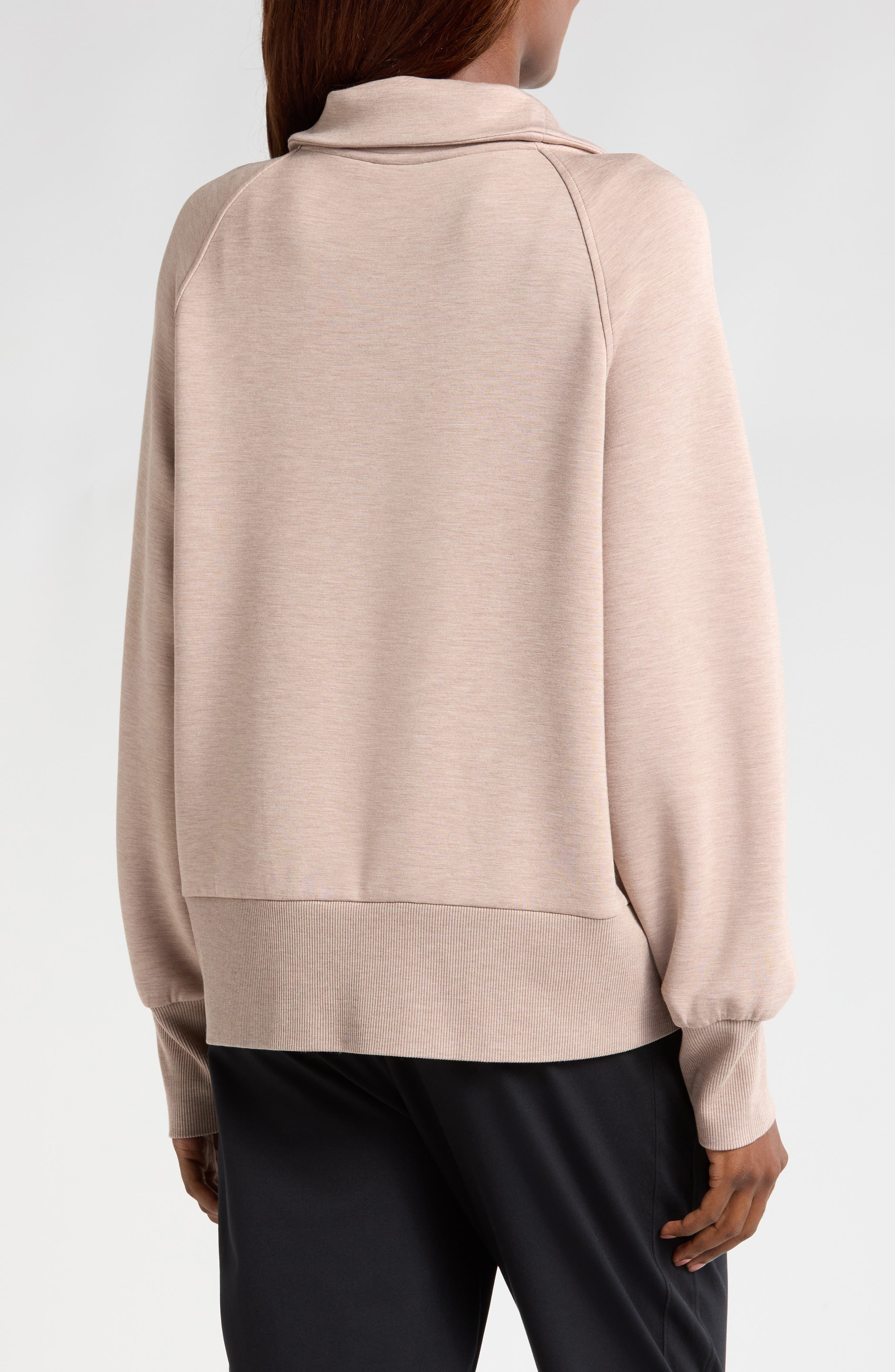 Varley Roxbury Zip-Up Sweatshirt in Taupe Marl at Nordstrom - 3