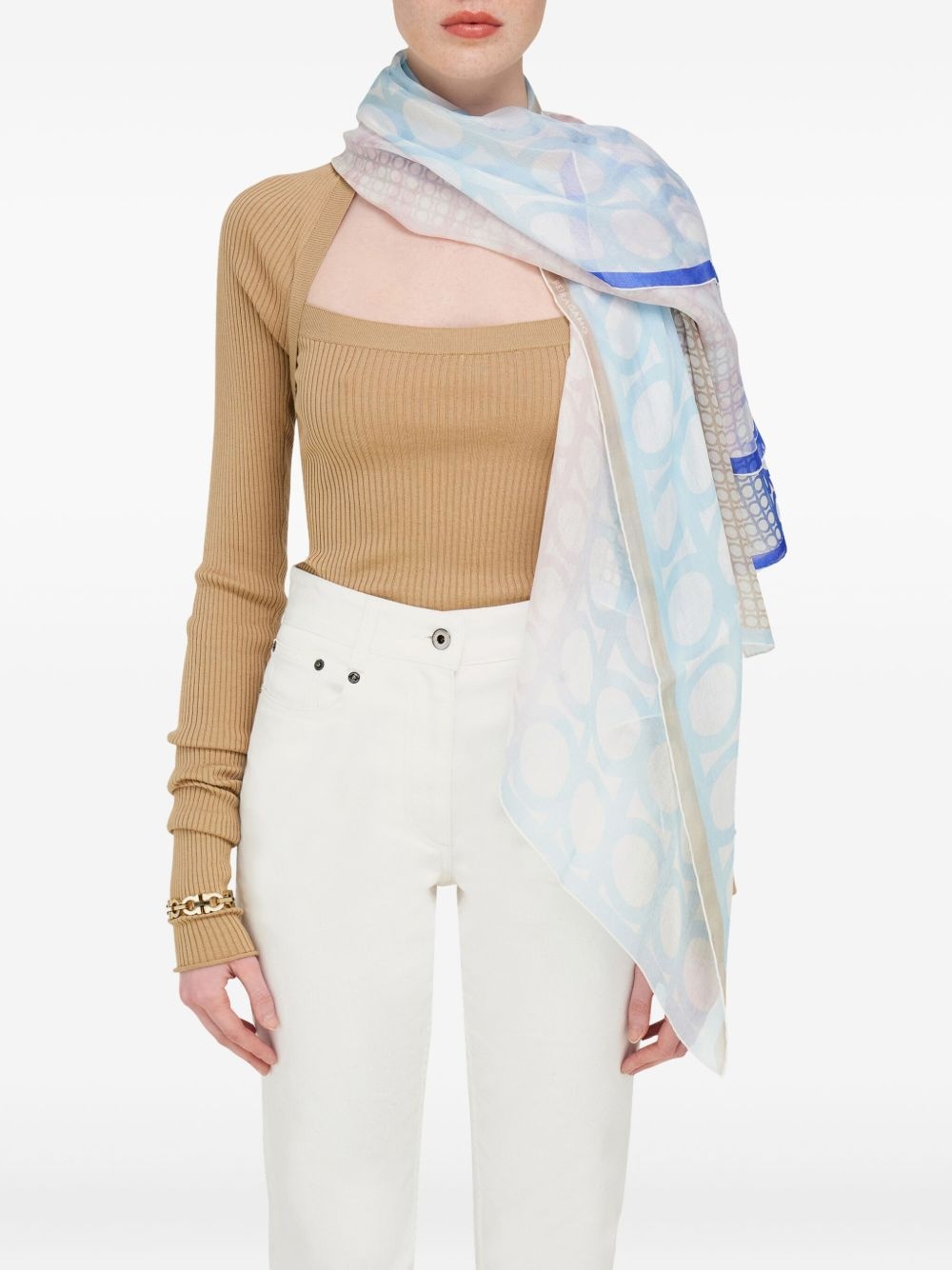 Gancini-print shawl - 4