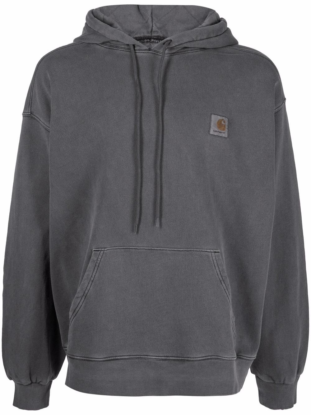 Nelson logo-patch cotton hoodie - 1