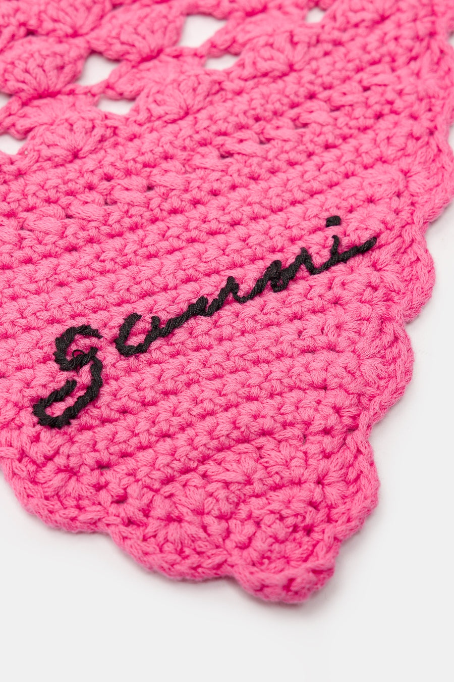 Cotton Crochet Bandana in Shocking Pink - 3