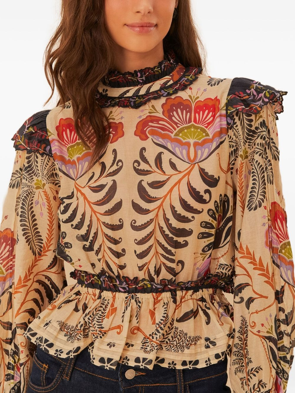 floral-print blouse - 3
