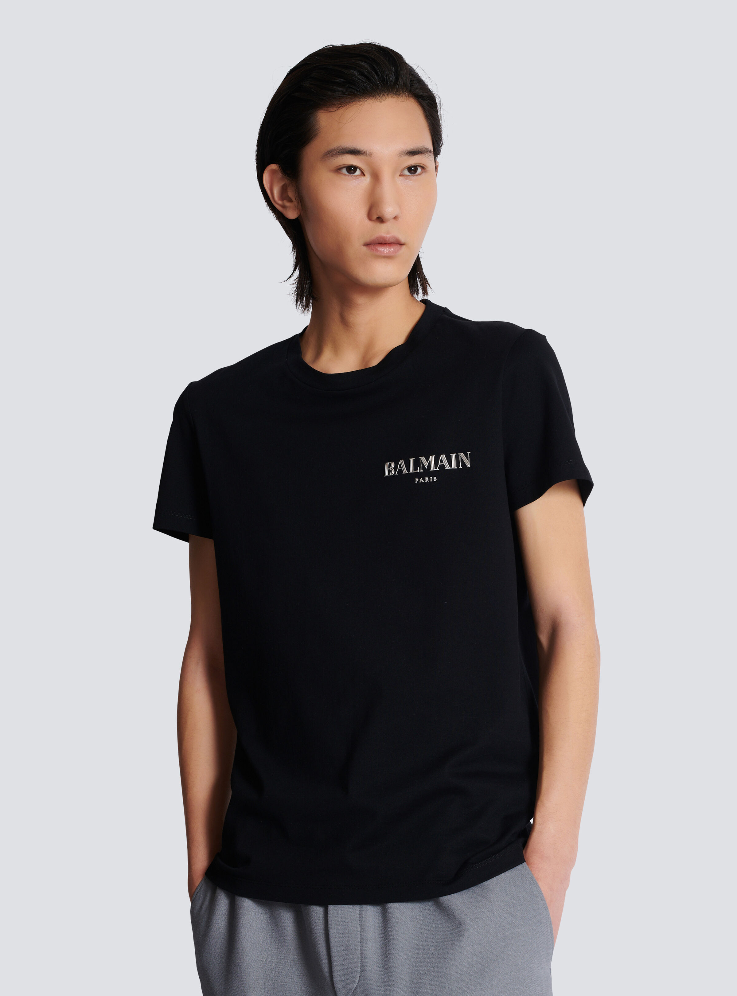 T-shirt with vintage gel Balmain logo - 6