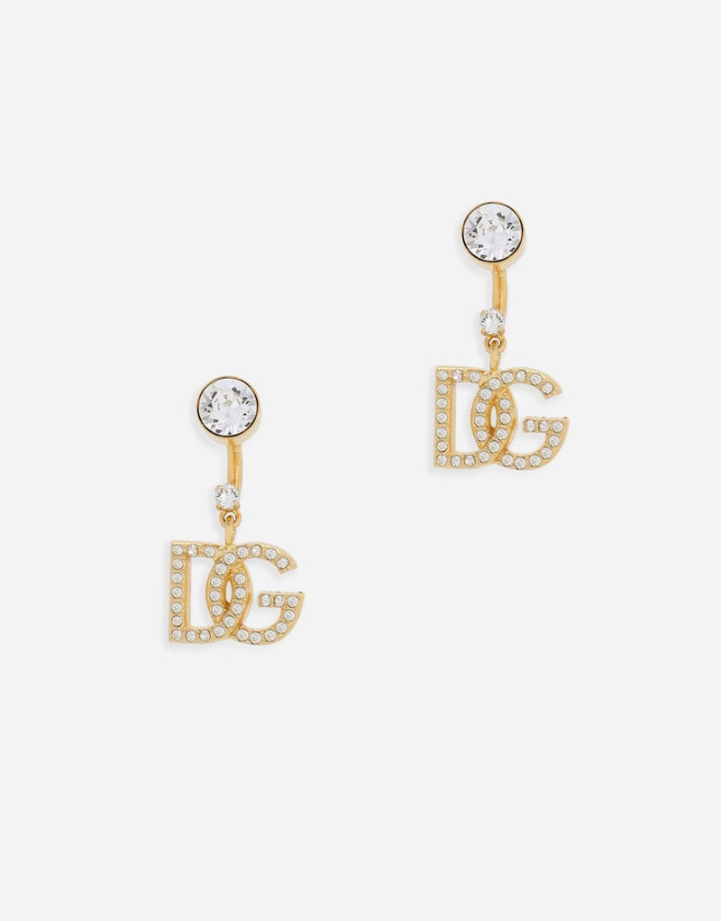 Earrings with DG logo and rhinestones - 1