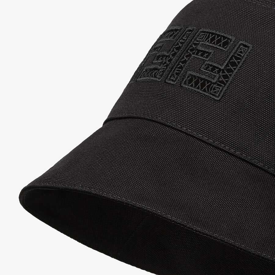 Black canvas bucket hat - 2