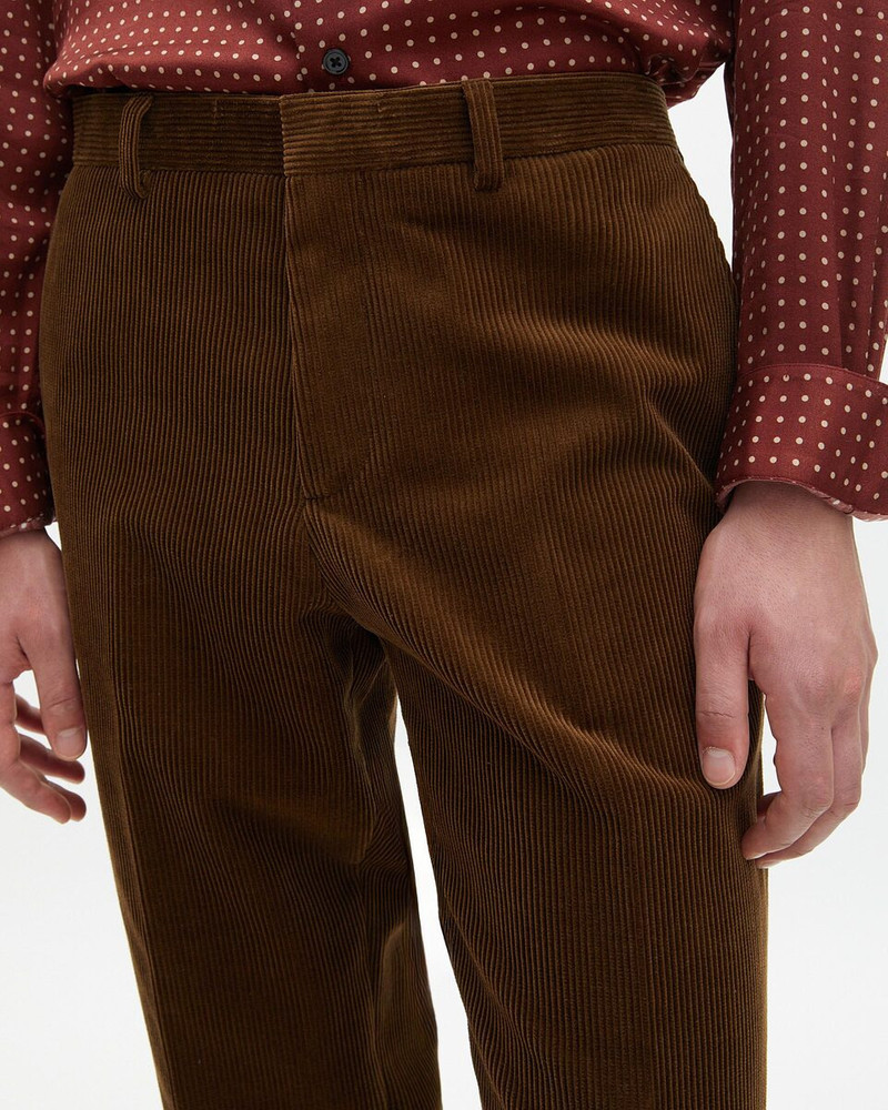 BROWN CORDUROY TAILORED SUIT PANTS 5