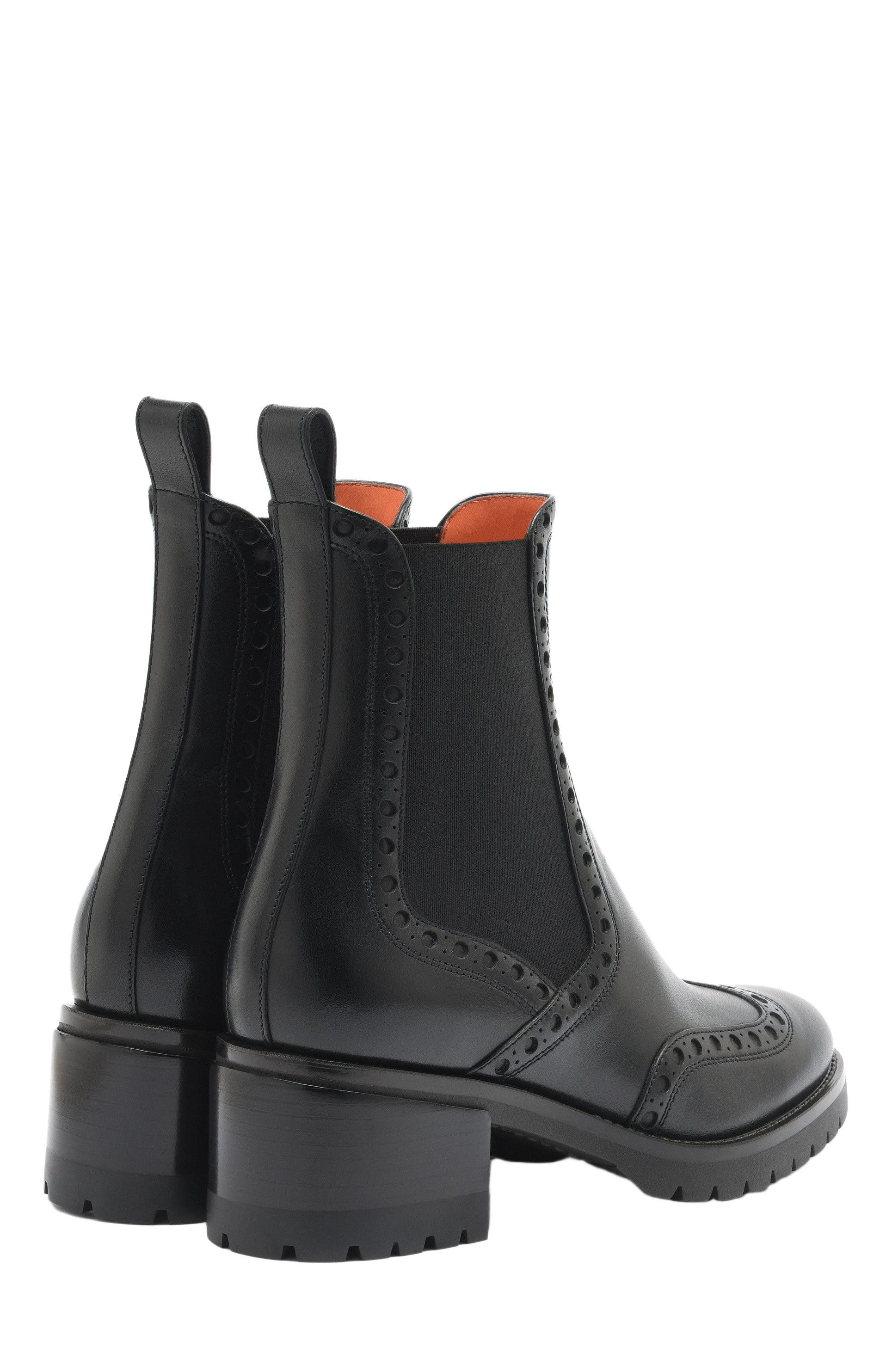 Santoni Leather Chelsea brogue boot in Black at Nordstrom - 4
