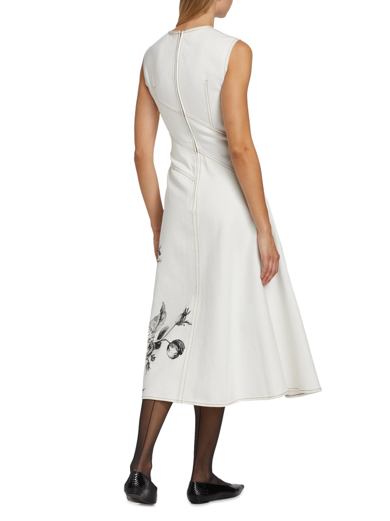 Women's Floral Seam Sleeveless Midi-Dress - Violetta Etching Ecru 5