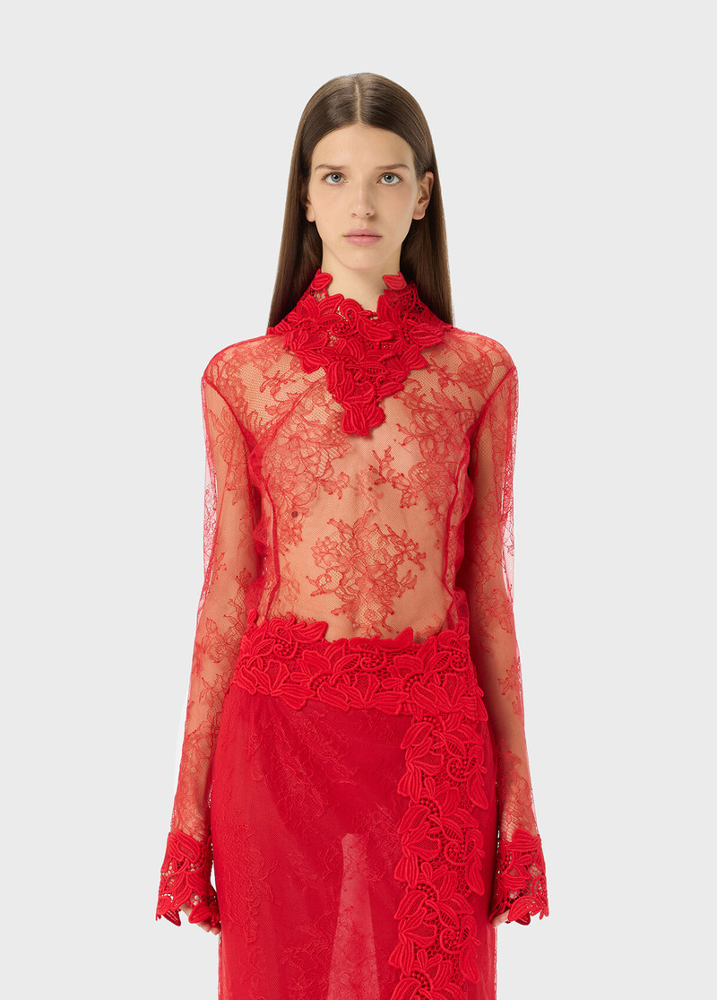 Blumarine CHANTILLY LACE BODY WITH MACRAME DETAILS outlook