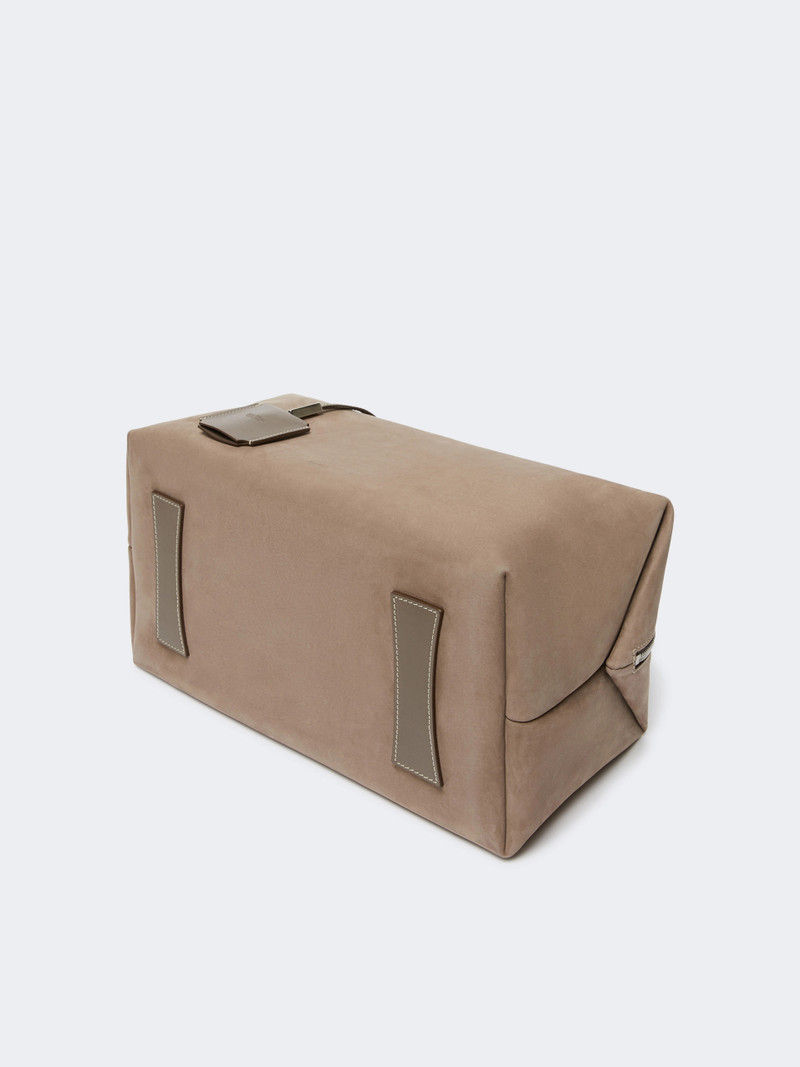 HOLDALLLSUE Large nubuck leather Boston bag - TURTLEDOVE 5