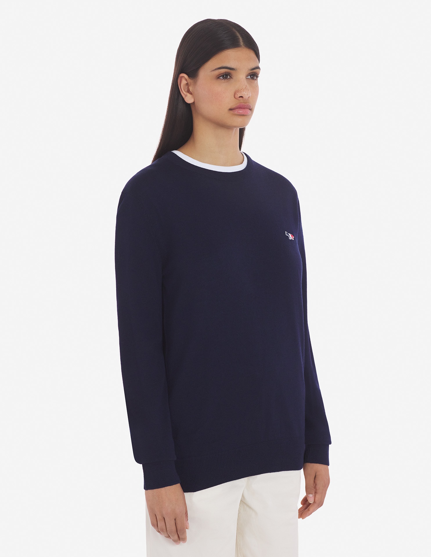 TRICOLOR FOX PATCH CLASSIC R-NECK JUMPER - 6