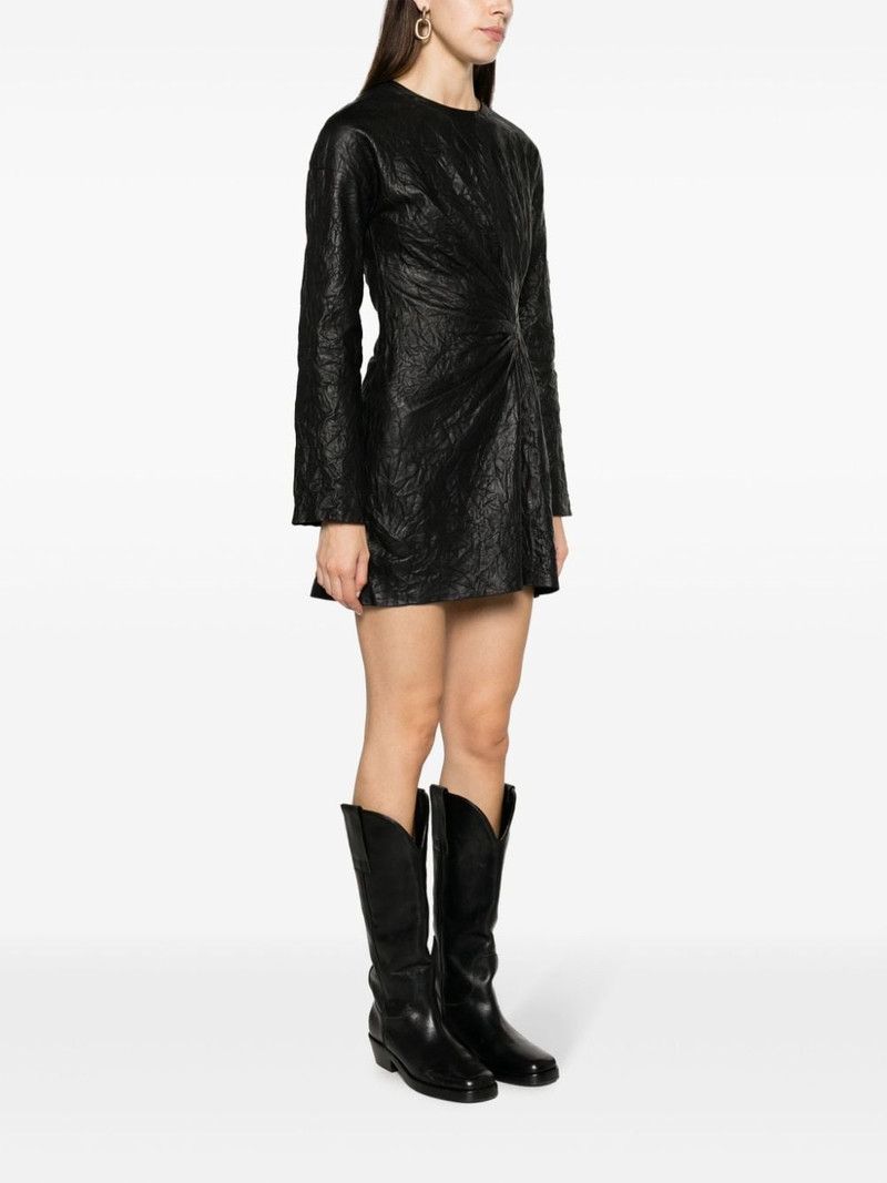 Rixina gathered leather minidress 3