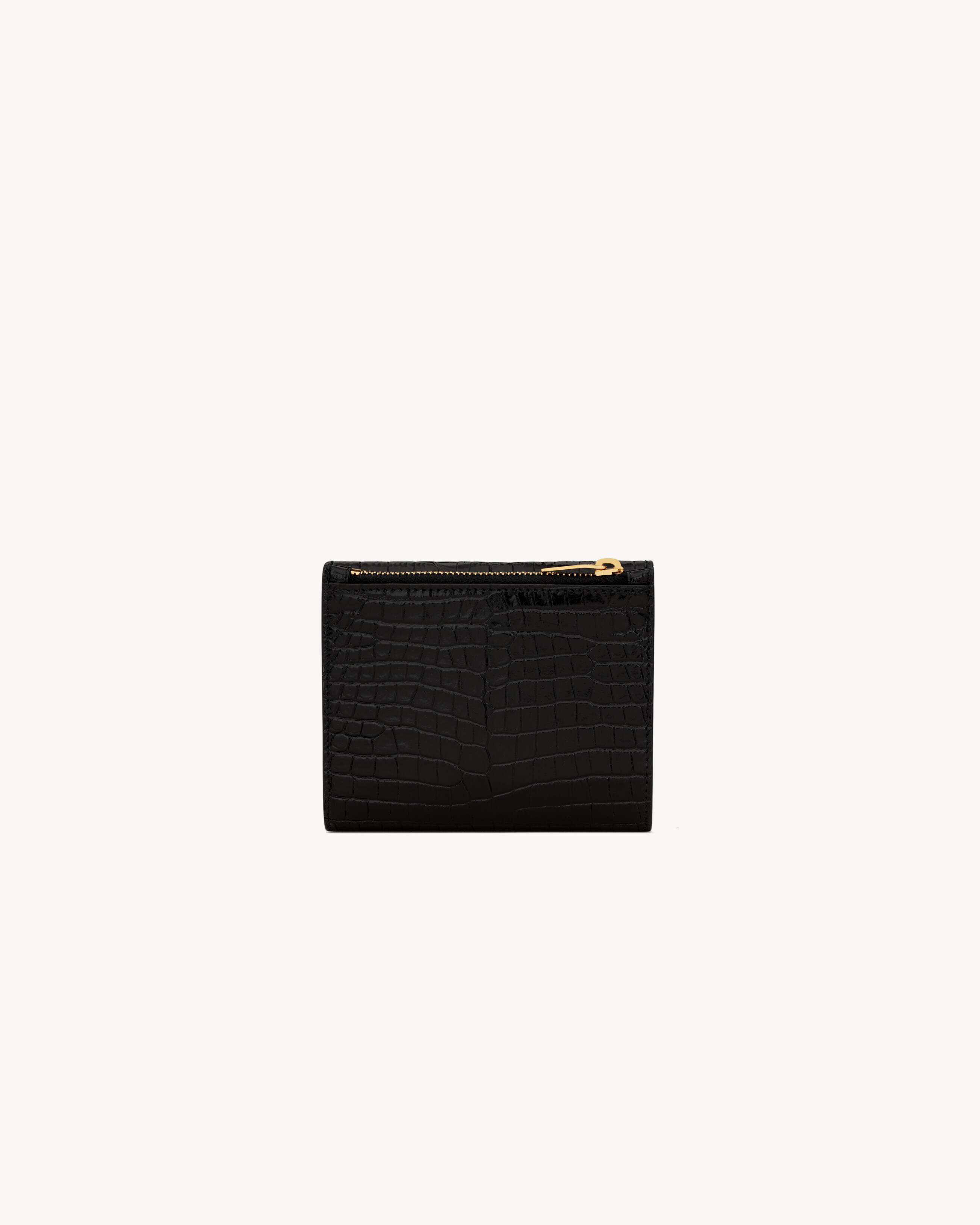 UPTOWN COMPACT WALLET IN CROCODILE-EMBOSSED SHINY LEATHER - 2