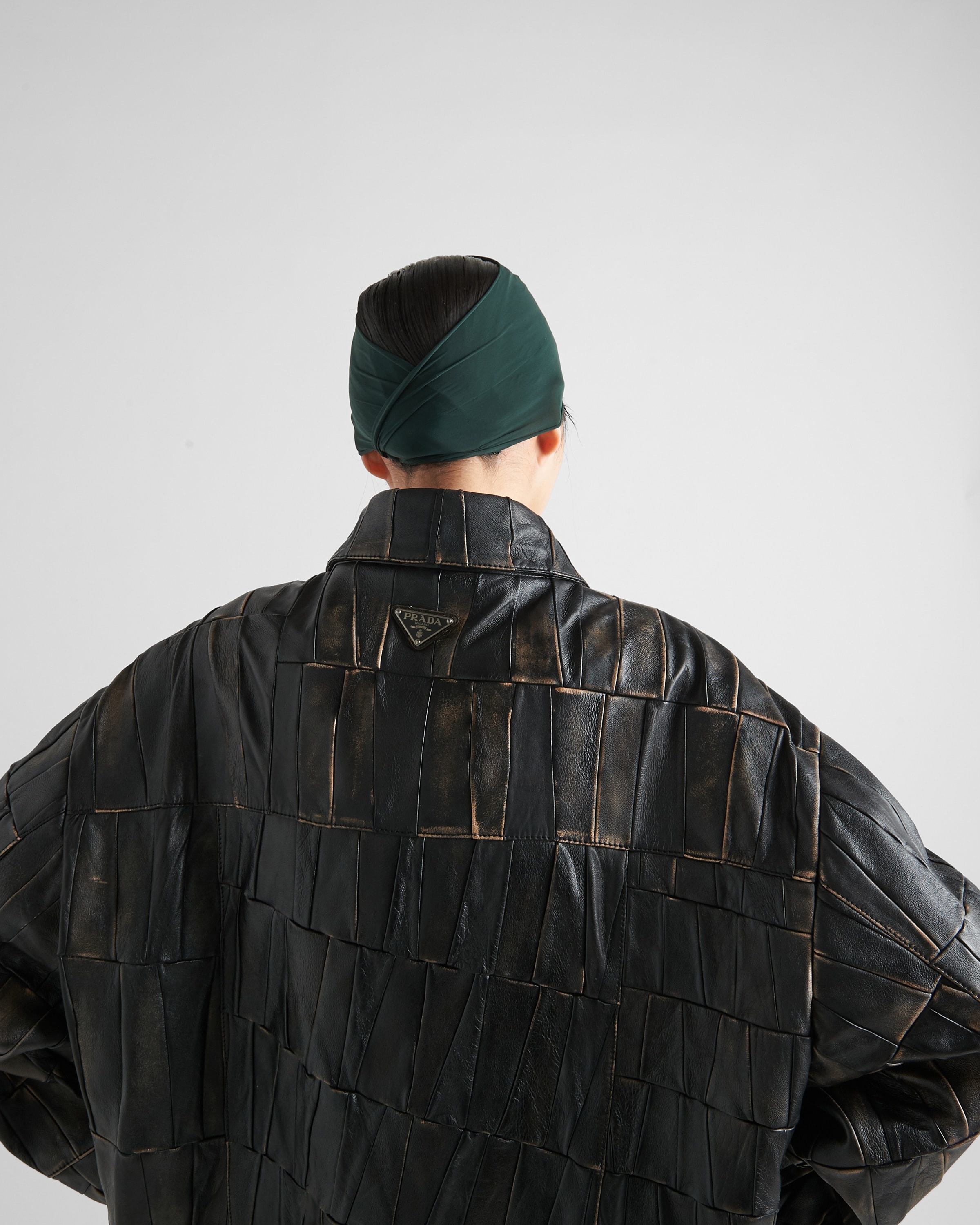 Nappa leather patchwork coat - 4