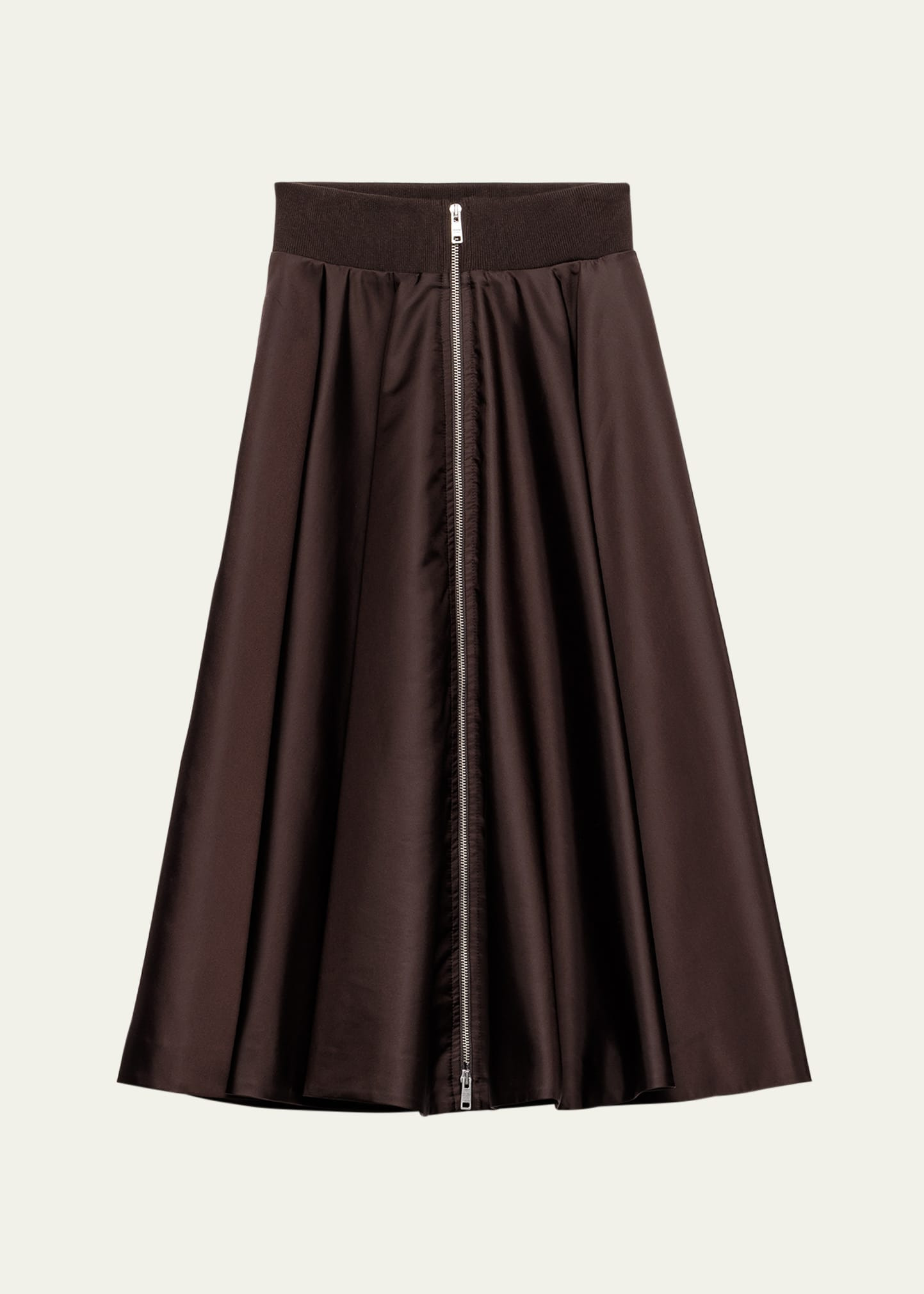 Re-Nylon Zip-Front Midi Skirt - 1