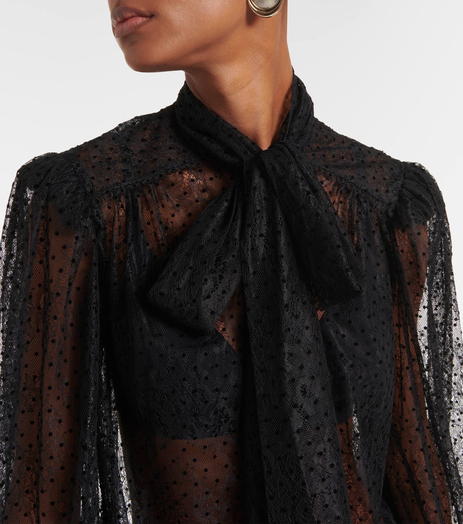 Ethel tie-neck lace blouse - 4