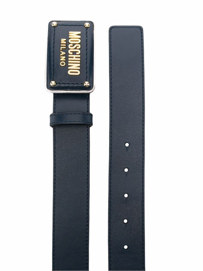 Moschino enamelled buckle belt outlook