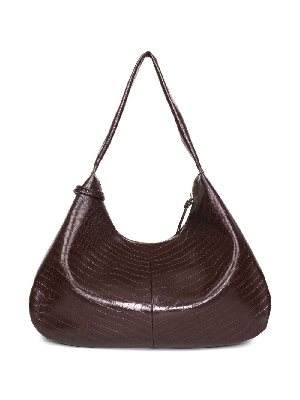 crocodile-embossed shoulder bag - 4