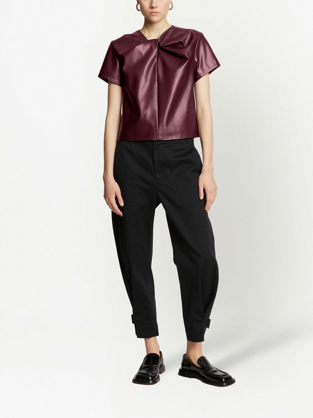 twist-detail short-sleeved top - 2
