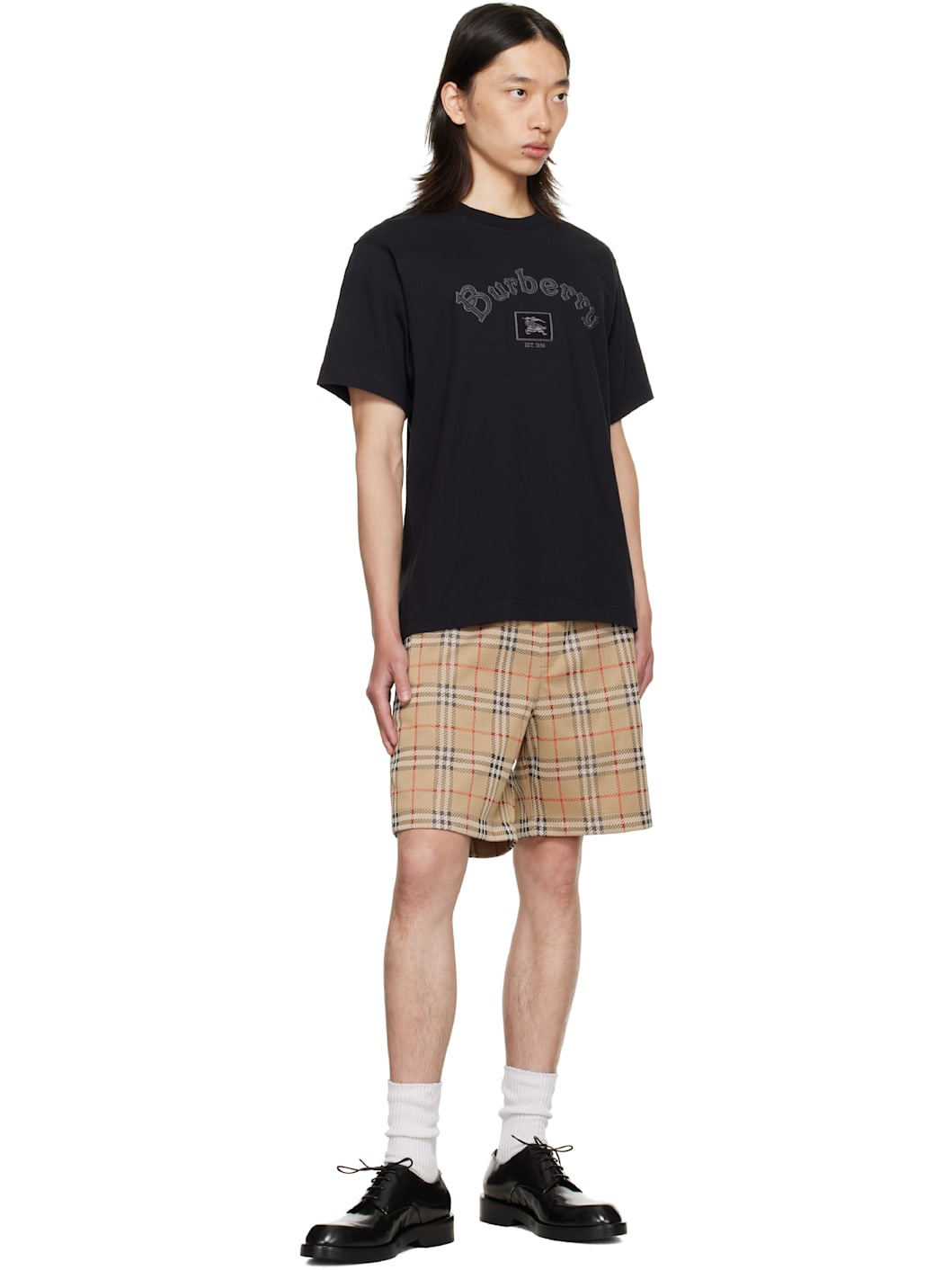 Black Gothic Logo Cotton T-shirt - 4