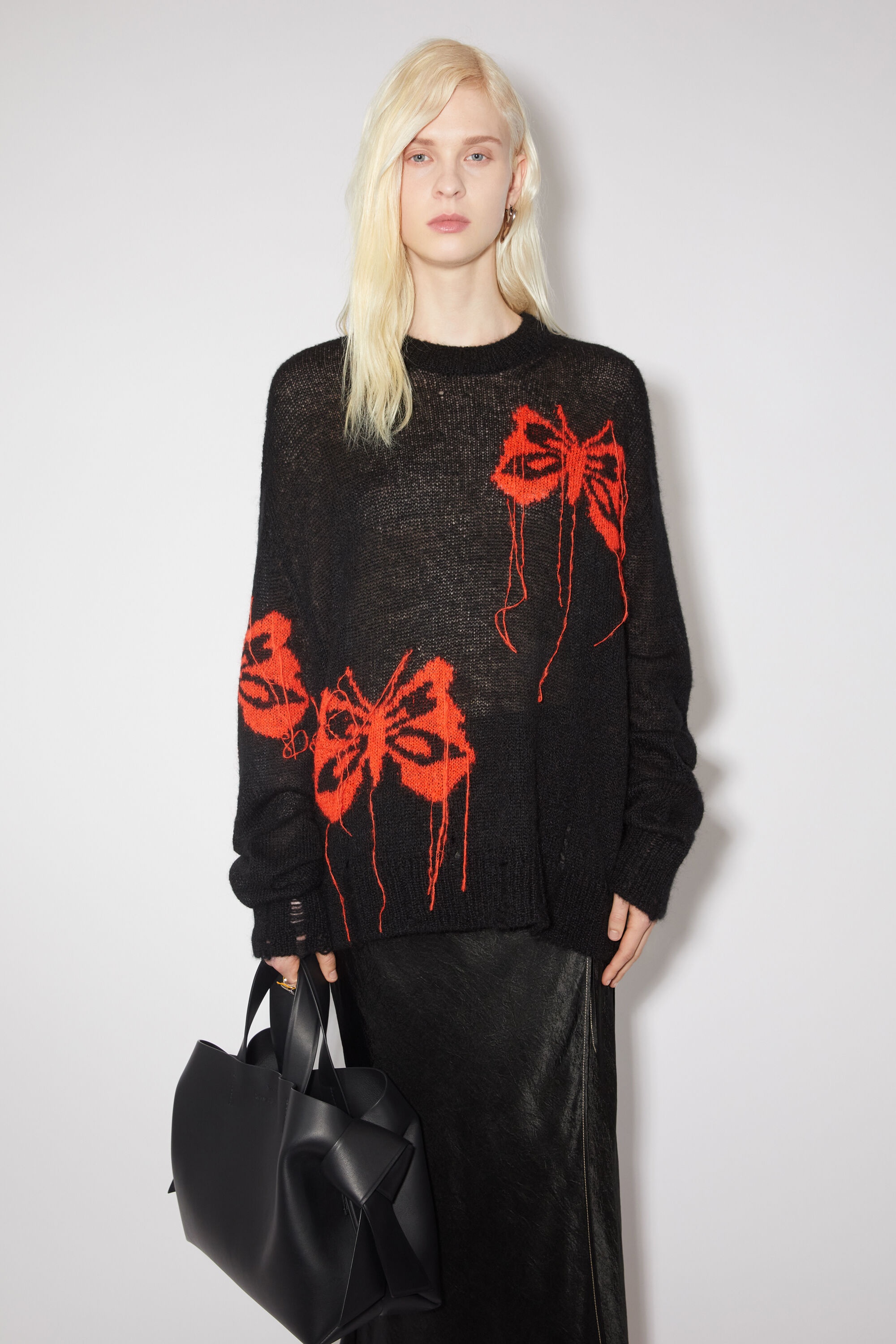 Butterfly knit jumper - Black/red - 2