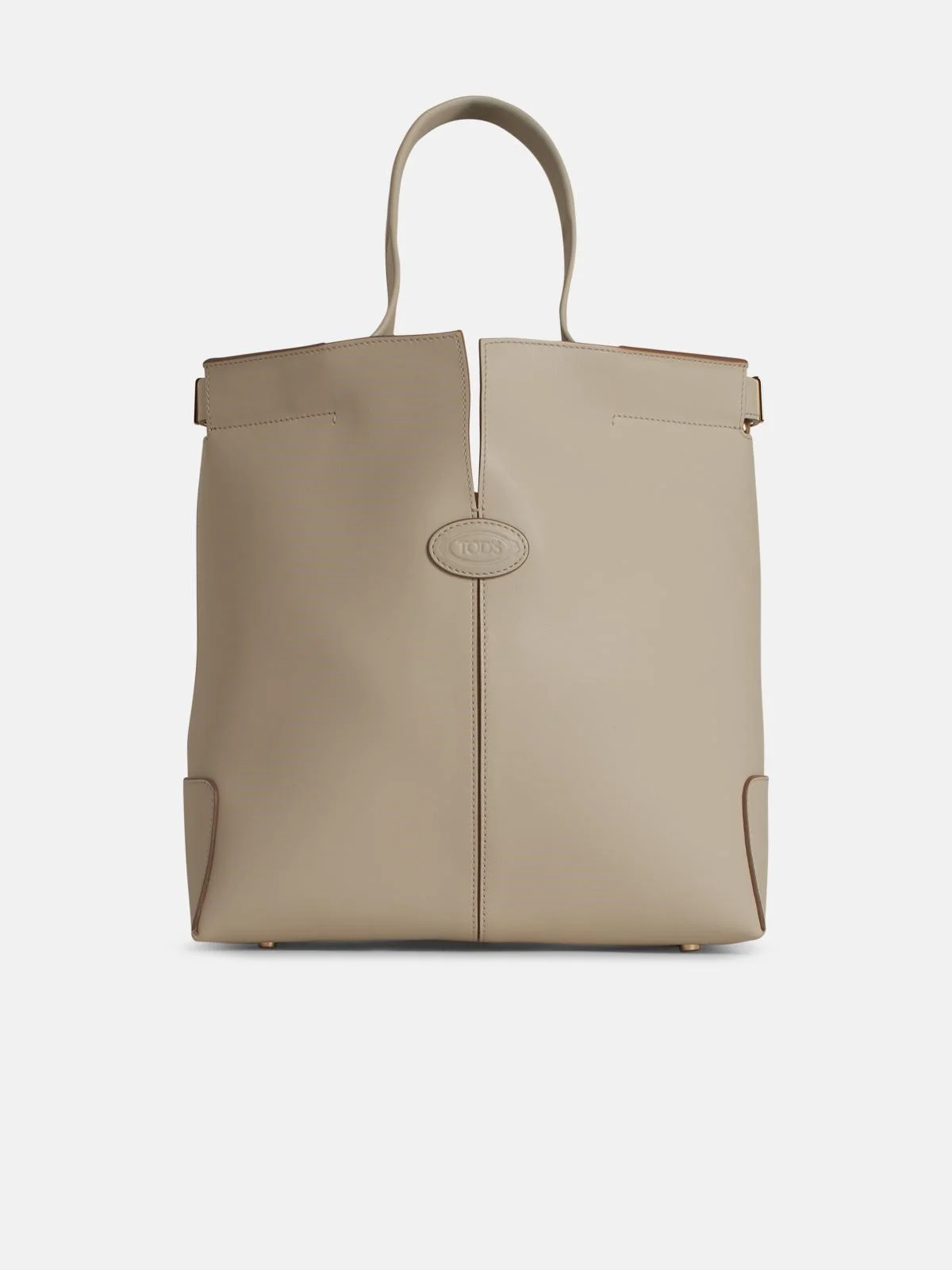 SMALL IVORY LEATHER BAG - 1