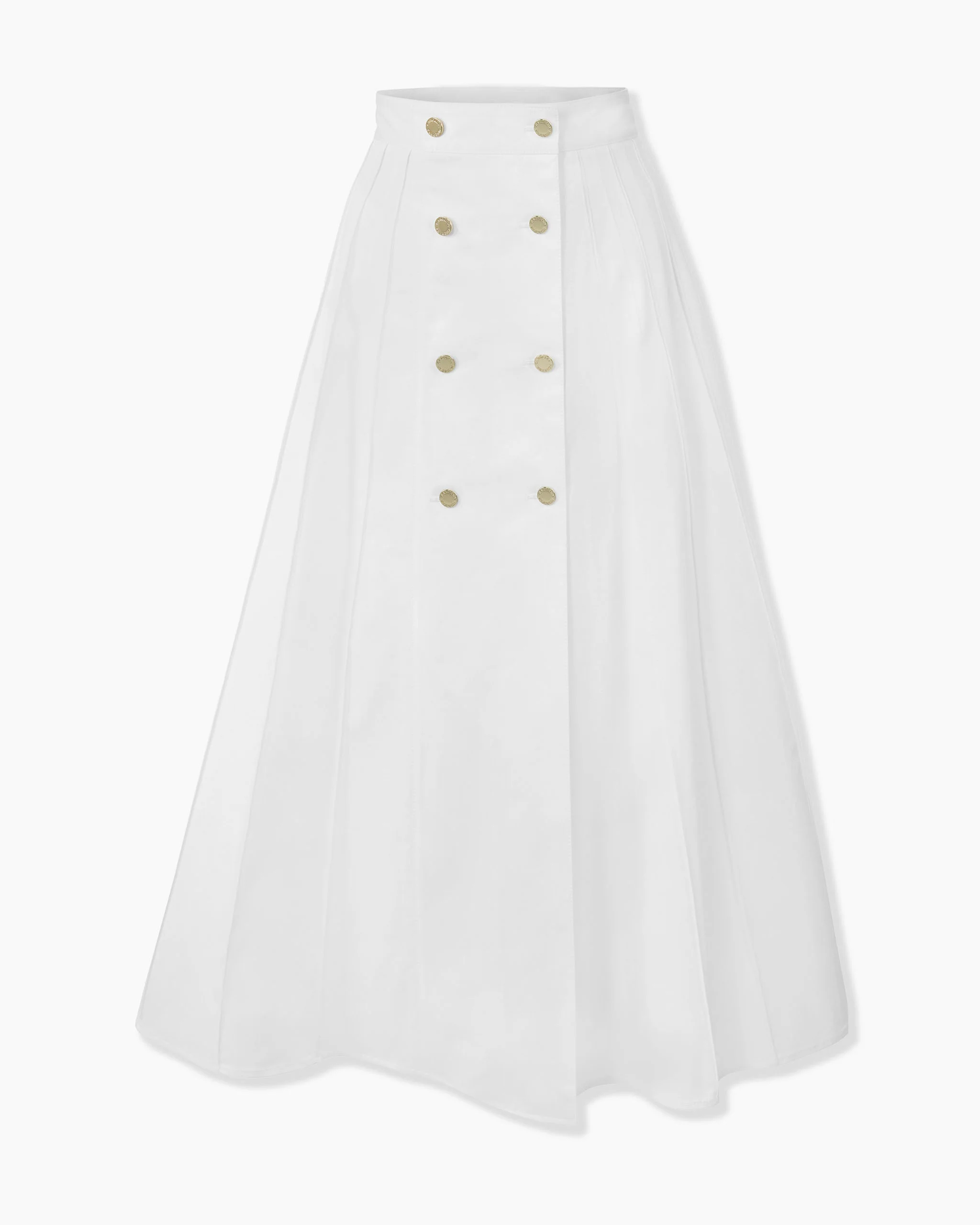 Midi Skirt with Gold Buttons - 1