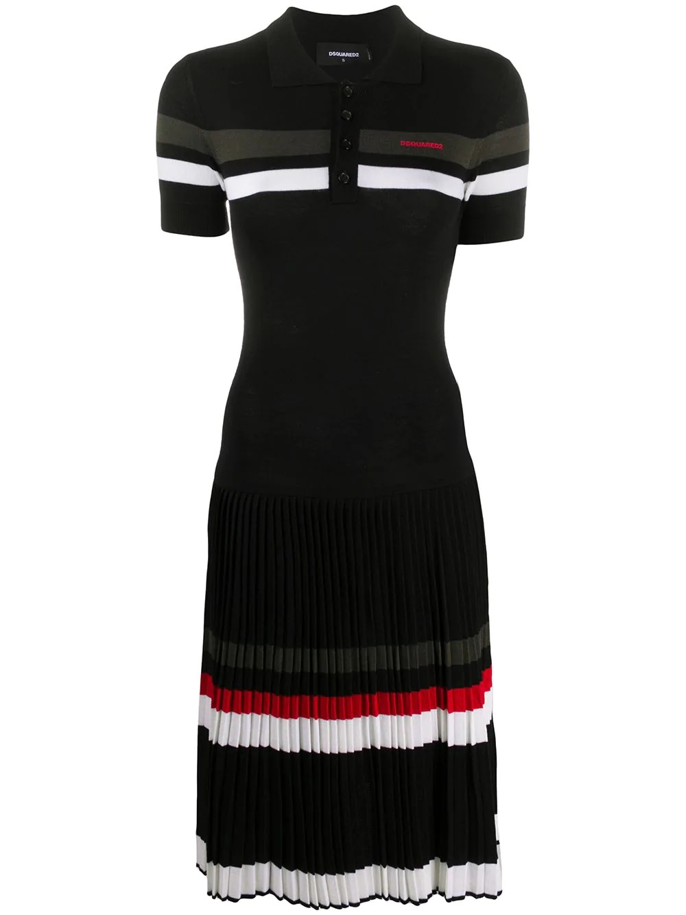 knitted polo dress - 1