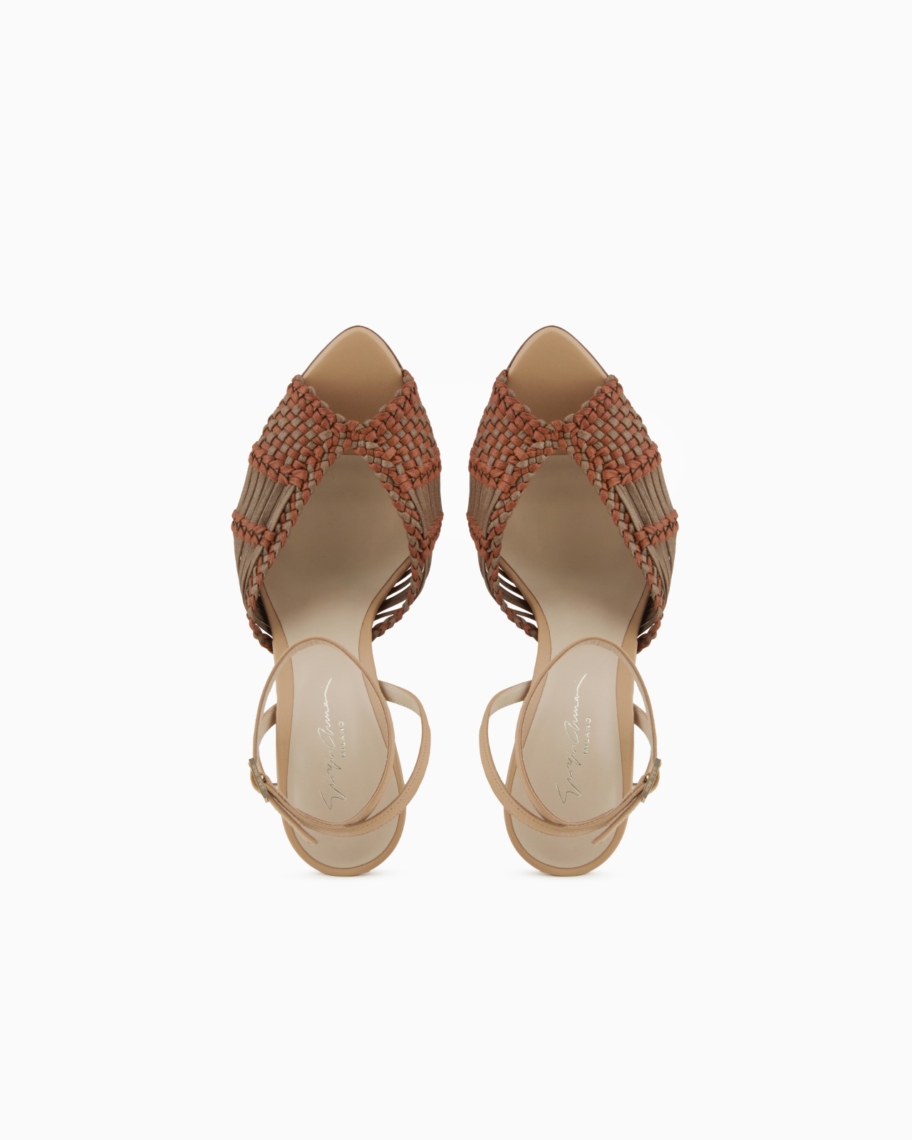 WOVEN LEATHER HEELED SANDALS - 3