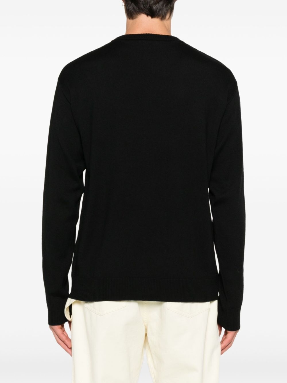 teddy-intarsia wool jumper - 4