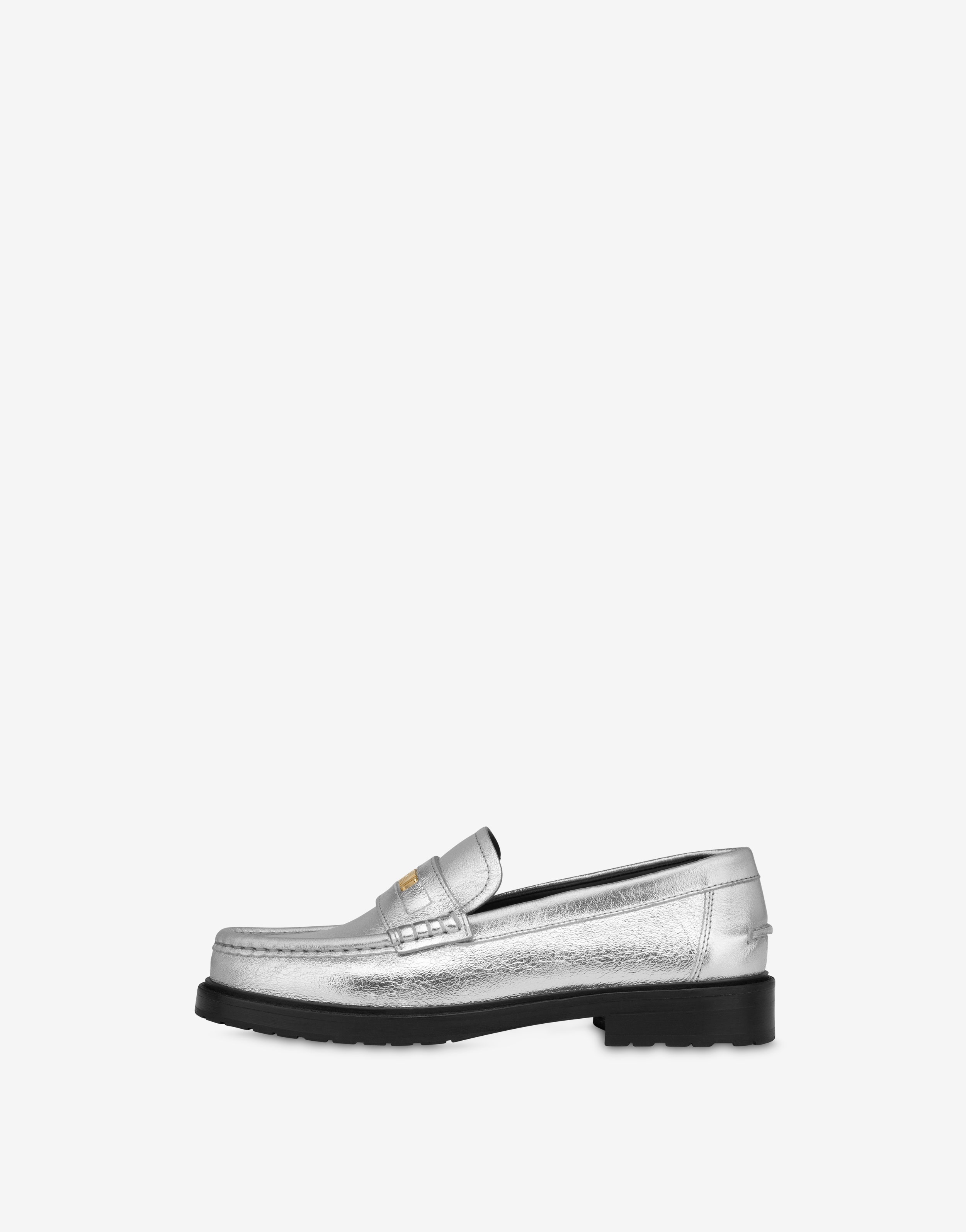 MOSCHINO COLLEGE LAMINATED CALFSKIN LOAFERS - 2