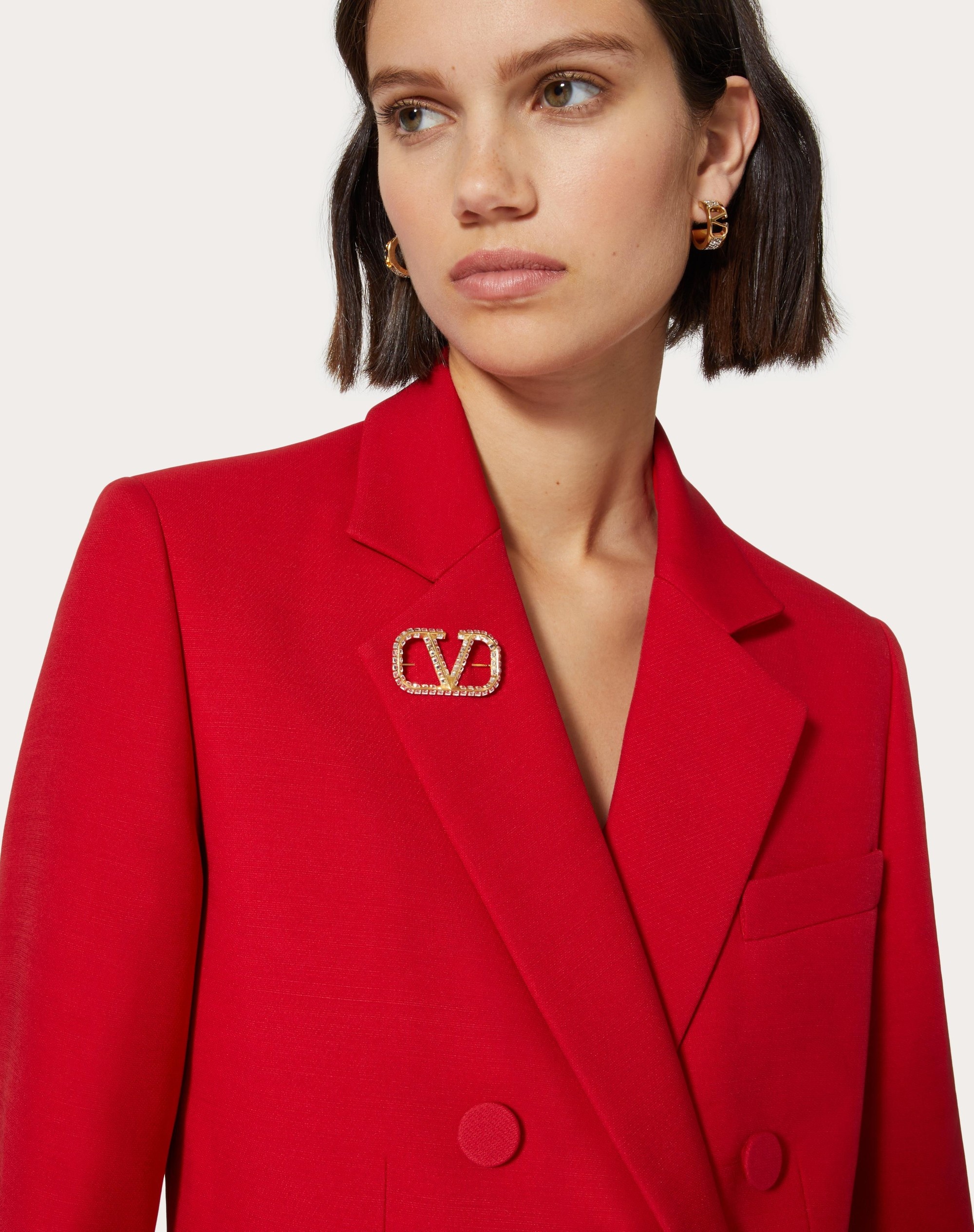 VLOGO SIGNATURE METAL BROOCH WITH SWAROVSKI® CRYSTALS - 4