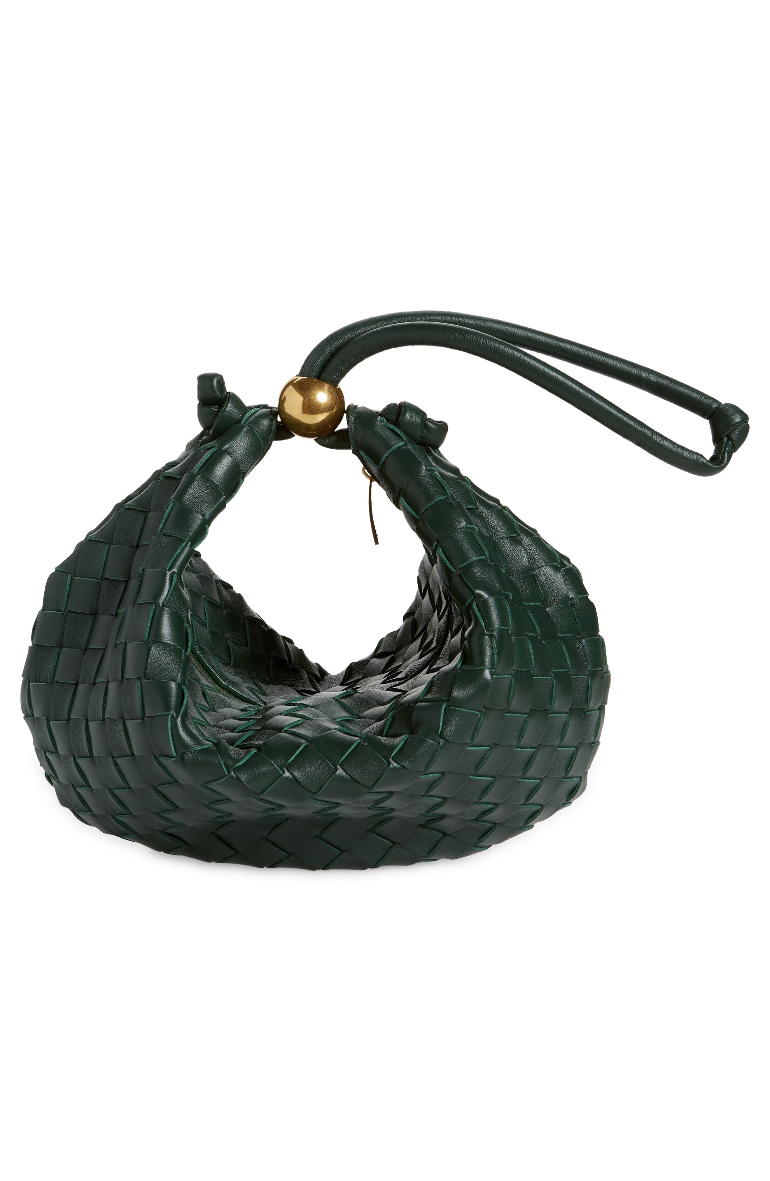 Medium Half Moon Woven Top Handle Bag - 3