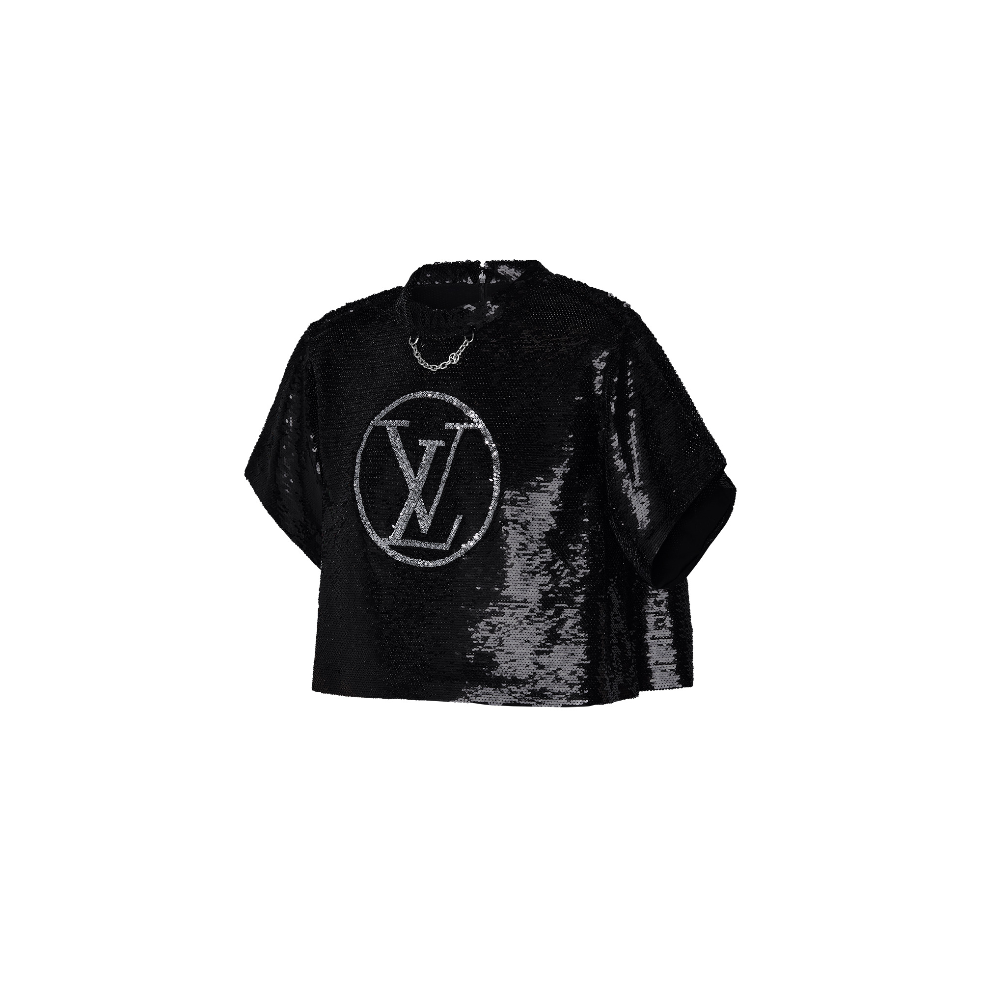 LV Circle Sequin Crop Top - 2