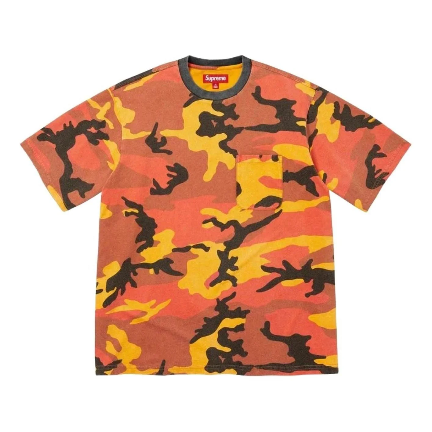 Supreme FW26 Cracked Pocket S/S T-Shirt 'Orange Camo' SUP-FW26-047-OMO - 1