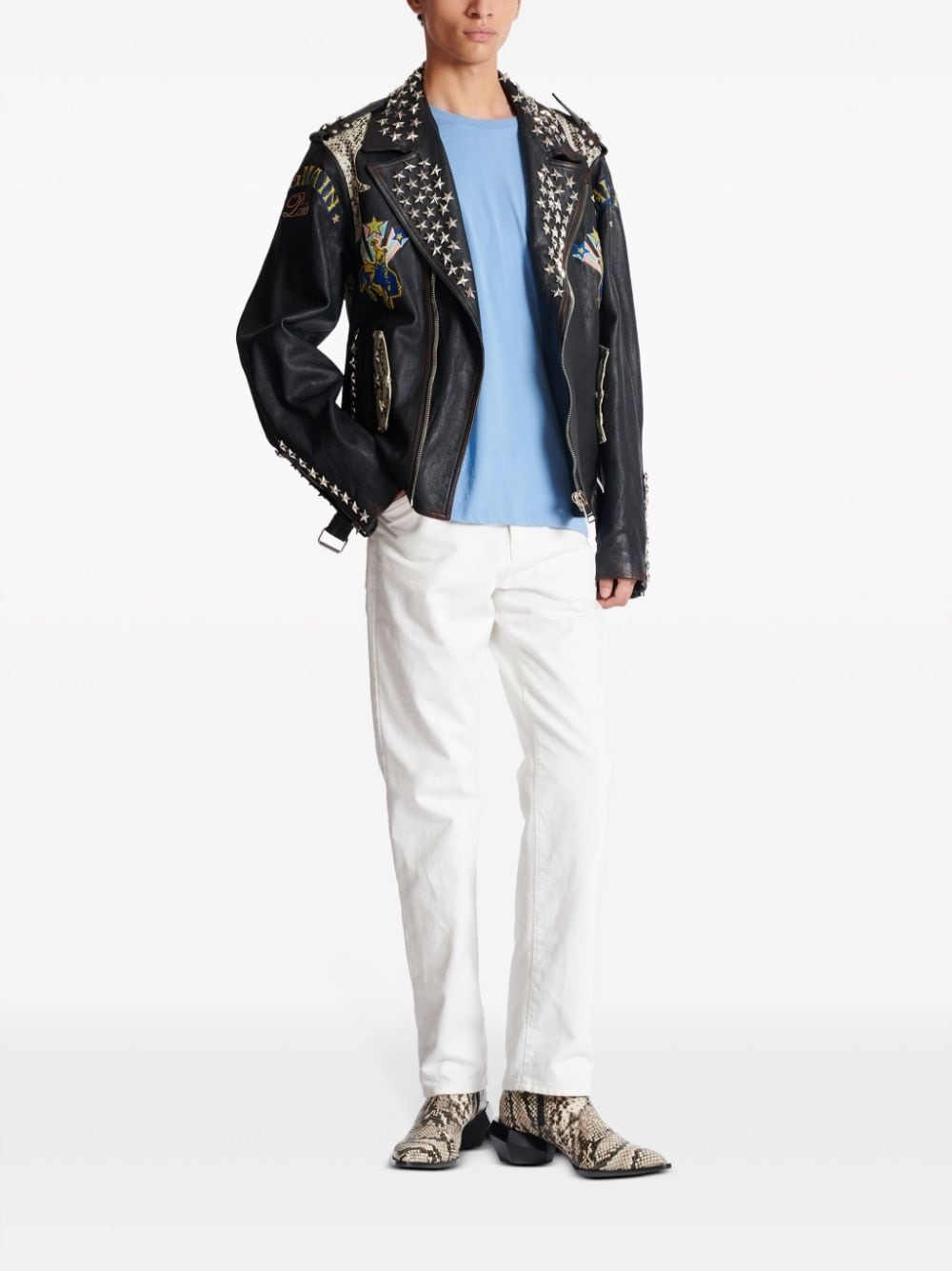 logo-embroidered straight-leg jeans - 2