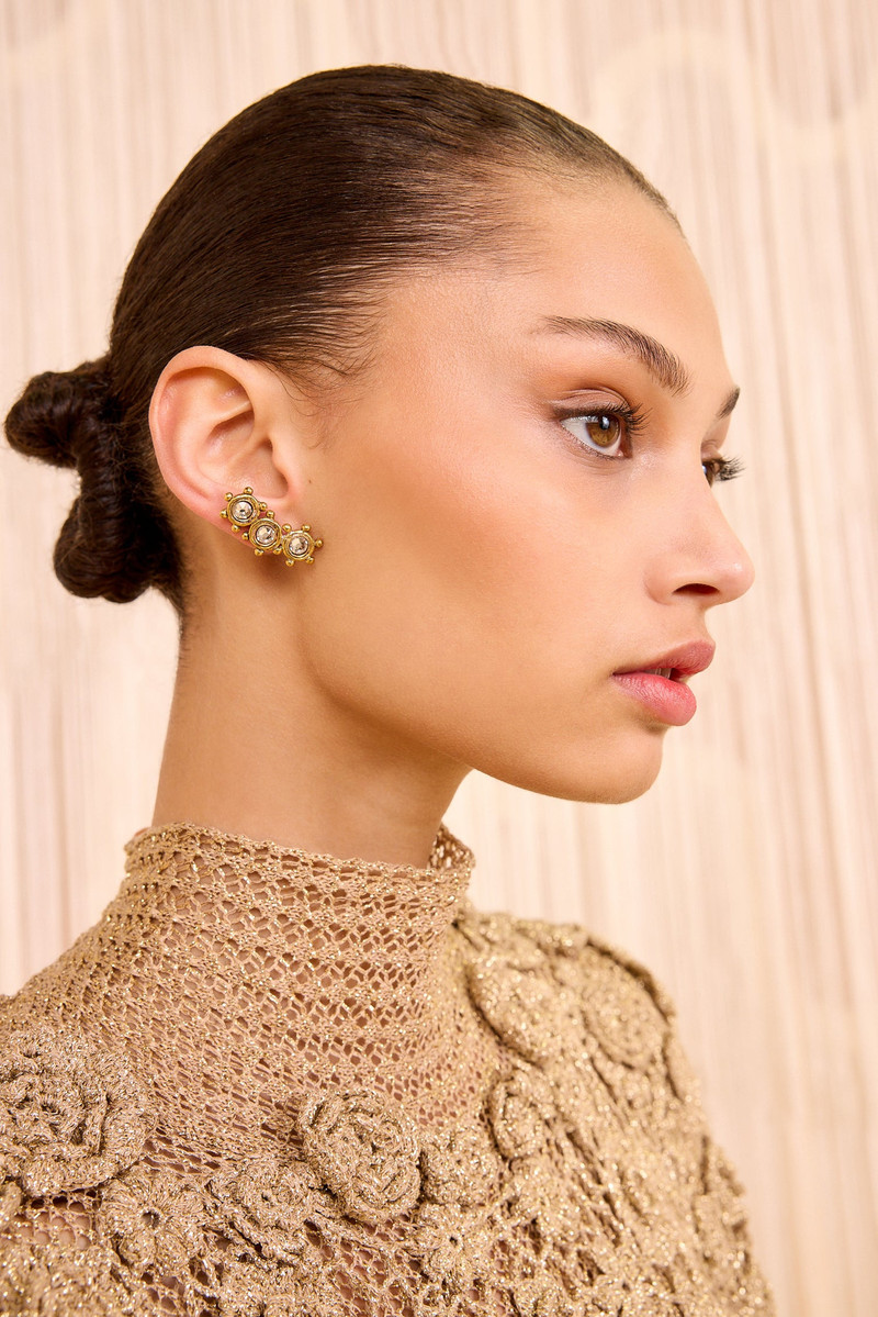 ULLA JOHNSON Kavi Crystal Mix Stud Climber Earring outlook