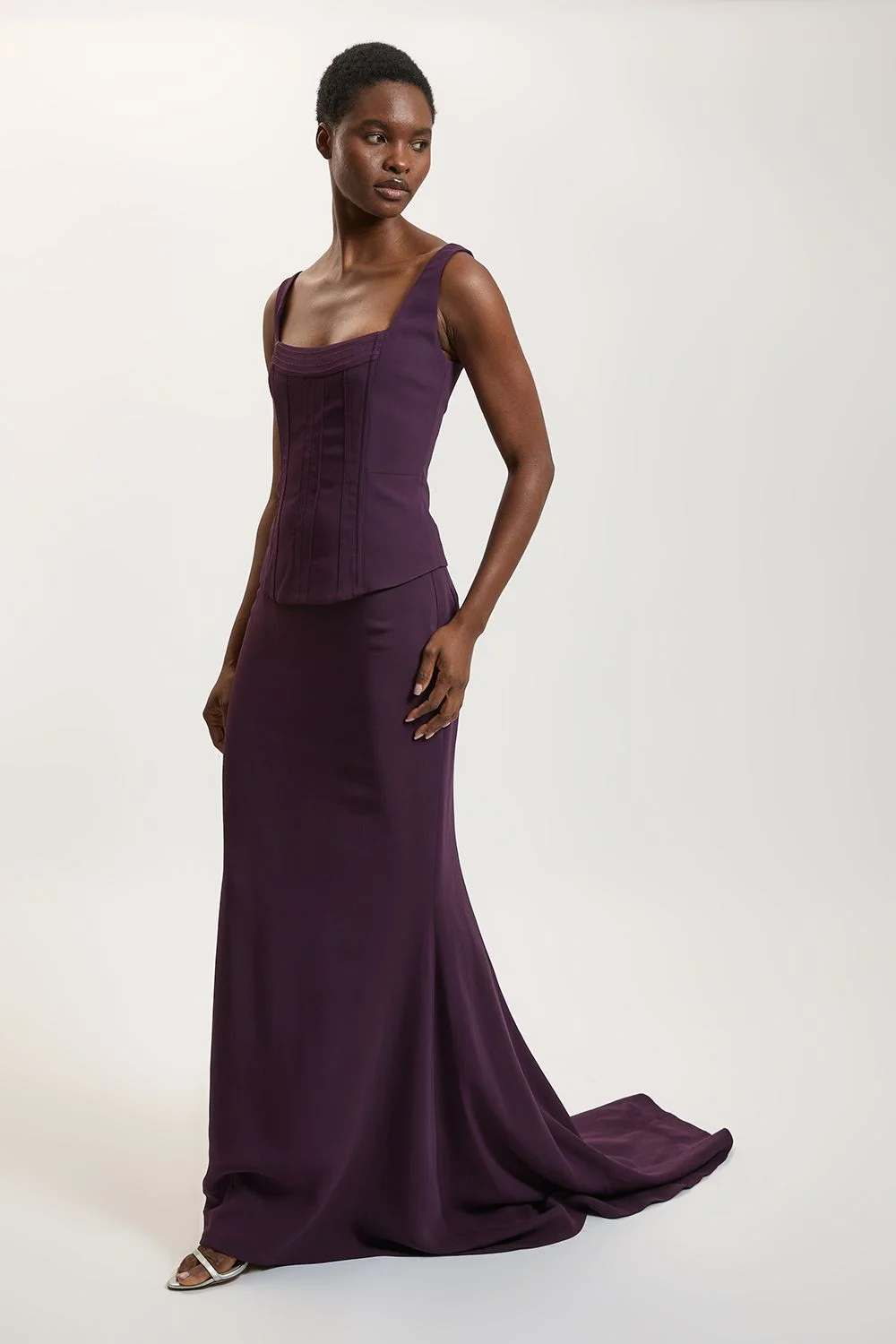 Compact Viscose Fishtail Maxi Skirt - 1
