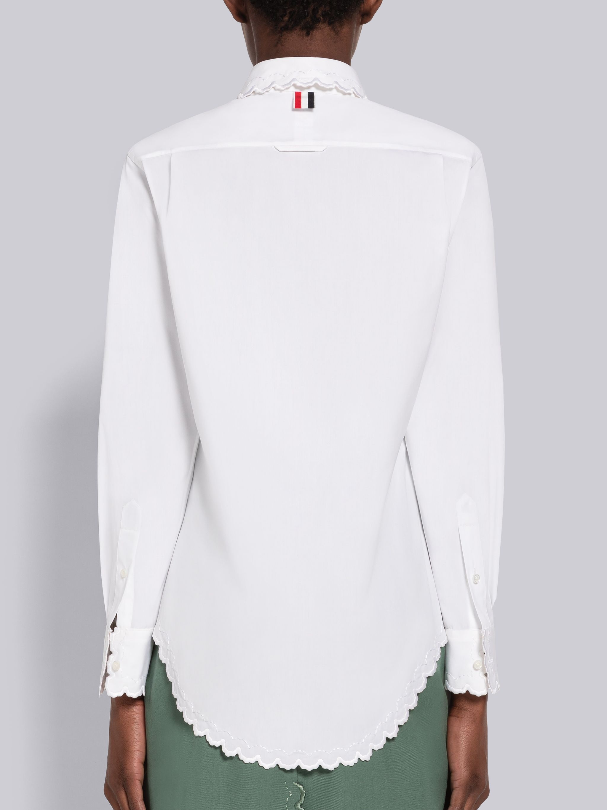 Poplin Scalloped Round Collar Shirt - 4